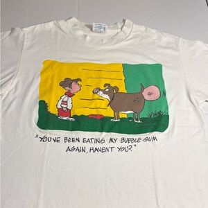 Vintage Humorous Graphics Unisex Sz L Cotton Short Sleeve Softee T Shirt